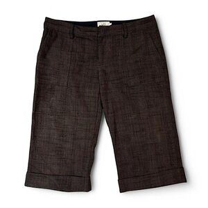 VTG Y2K Brown Cuffed Bermuda Shorts Womens Size 4 Cotton Blend Officecore Preppy